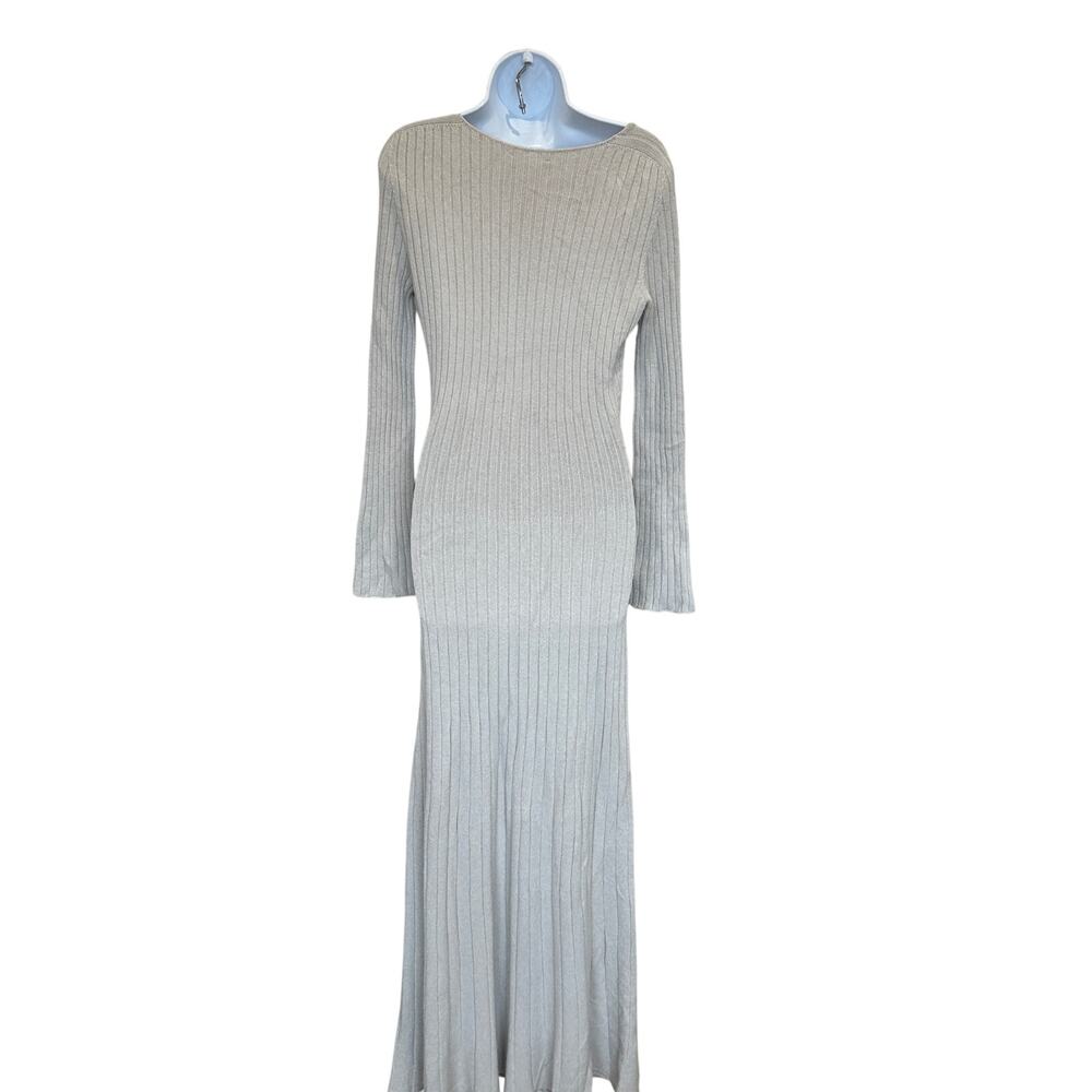 PIETRO BRUNELLI Maternity Beige Midi Sweater Dress MEDIUM Ribbed Italian $200 - Picture 8 of 9